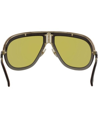 Americana Shield Sunglasses - Gold/Brown - CM188NR7KMC $41.75 Shield