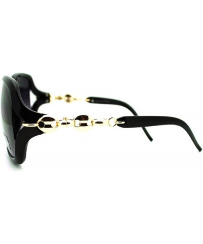 Luxurious Fashion Women's Sunglasses Oversized Square - Black Gold - CQ186I65RTI $9.02 Square