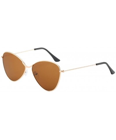 Polarized Sunglasses for Men Women Metal Mirror Semi-Rimless Frame Glasses - Gold - CE18REM4GMW $6.68 Oversized