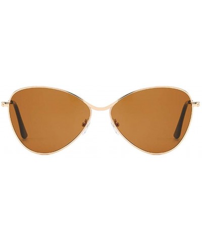 Polarized Sunglasses for Men Women Metal Mirror Semi-Rimless Frame Glasses - Gold - CE18REM4GMW $6.68 Oversized