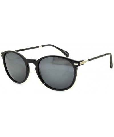 Women Stylish Retro Semi - Rimless Circle Round Vintage Sunglasses - Black Round - CU11UELIP2R $6.41 Wayfarer