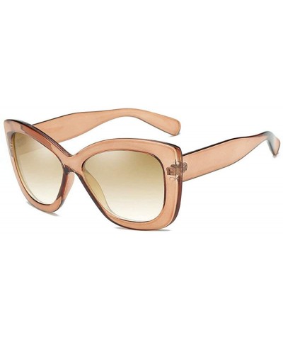 Ultra light Fashion Square Gradient sunglasses women Sunshades glasses UV400 - Brown - C818RX662S5 $8.60 Square