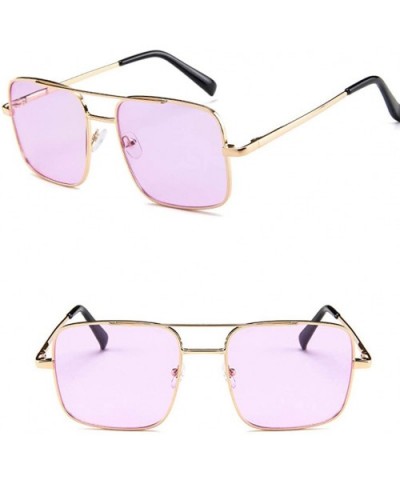 Classic Square Metal Sunglasses (Purple) - CN196M563TD $7.48 Square
