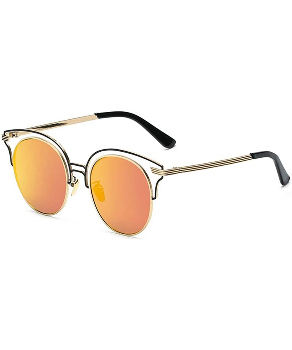 Women's Metal Fashion Cateye Aviators retro mirror lens Sunglasses - C2188NH47RZ $7.87 Aviator