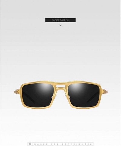 HD Polarized Metal Sunglasses For Men - Gold - CF18OEWT723 $20.72 Rectangular