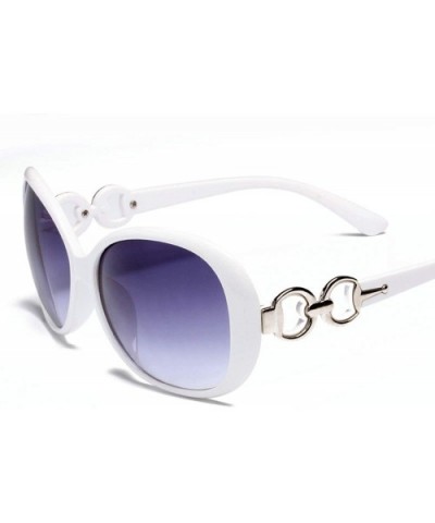 Classic Retro Designer Style Round Sunglasses for Women Plastic Resin UV 400 Protection Sun glasses - White - CQ18SASUQEN $14...