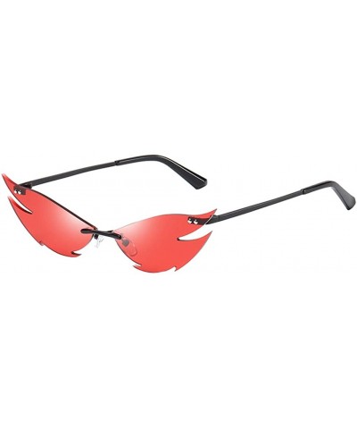 Fashion Irregular Man Women Cat Eye Sunglasses Glasses Shades Vintage Retro - Red - CZ190DXNZ2Y $5.03 Cat Eye