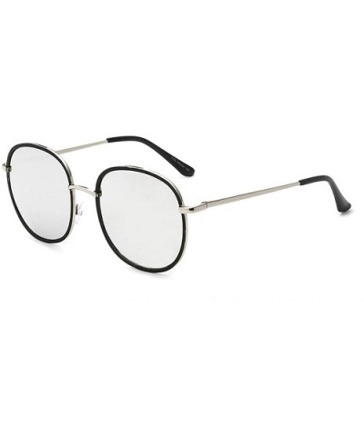 Retro Round Sunglasses for women metal Resin UV400 Sunglasses - Gold White - C718SARW0YT $11.63 Sport