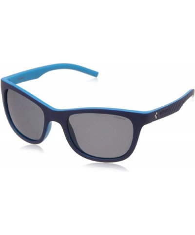 Men's Pld7008/S Rectangular Sunglasses - Blue/Gray Polarized - CF12MXXYH9U $31.28 Rectangular