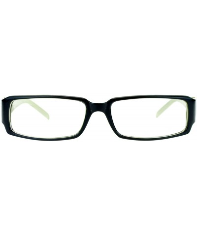 Flor de Lis Womens Narrow Rectangular Clear Lens Eye Glasses - Black Green - CU11ATARGLR $6.84 Rectangular