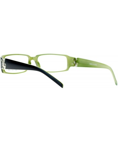 Flor de Lis Womens Narrow Rectangular Clear Lens Eye Glasses - Black Green - CU11ATARGLR $6.84 Rectangular