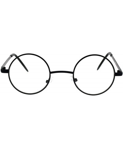 Snug Extra Small Clear Lens Metal Rim Hippie Eyeglasses - Black - CK17AAEDDSH $5.80 Round