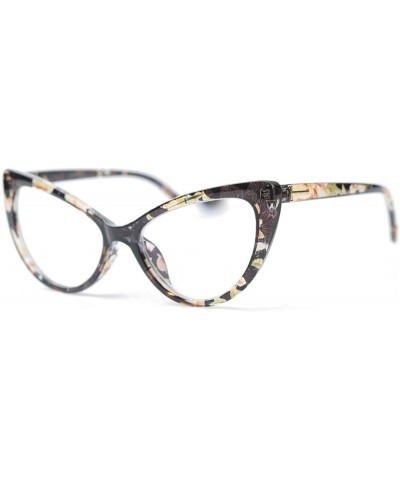 Womens Oversized Fashion Cat Eye Eyeglasses Frame Large Reading Glasses - Yellow Glass - CG12O0IFWVB $7.89 Cat Eye