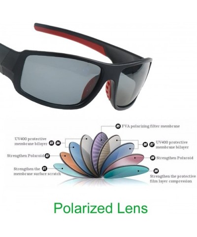 Polarized Sports Sunglasses TR90 Durable Frame For Cycling Driving Running Fishing - Black - C018E5DGGD2 $11.76 Sport