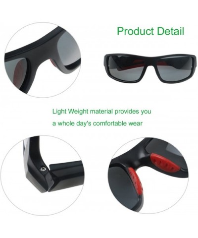 Polarized Sports Sunglasses TR90 Durable Frame For Cycling Driving Running Fishing - Black - C018E5DGGD2 $11.76 Sport