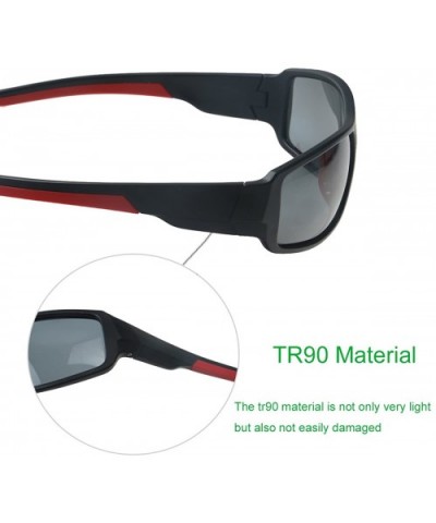 Polarized Sports Sunglasses TR90 Durable Frame For Cycling Driving Running Fishing - Black - C018E5DGGD2 $11.76 Sport