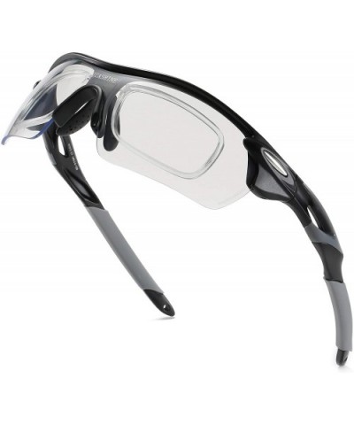 Sports Cycling Sunglasses for Men Women Unbreakable Shade Glasses for Running Bike Large - Matt Black - CM190MZ2SUG $11.92 Go...