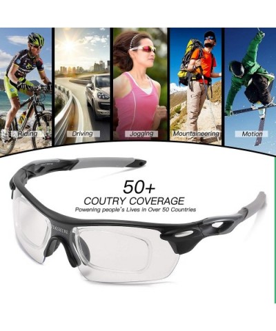 Sports Cycling Sunglasses for Men Women Unbreakable Shade Glasses for Running Bike Large - Matt Black - CM190MZ2SUG $11.92 Go...