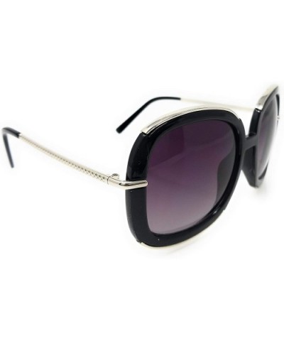 Mid sized Elegant accents Sunglasses - Black Frame/ Grey Lens - CW18L8YWMI2 $9.21 Rectangular