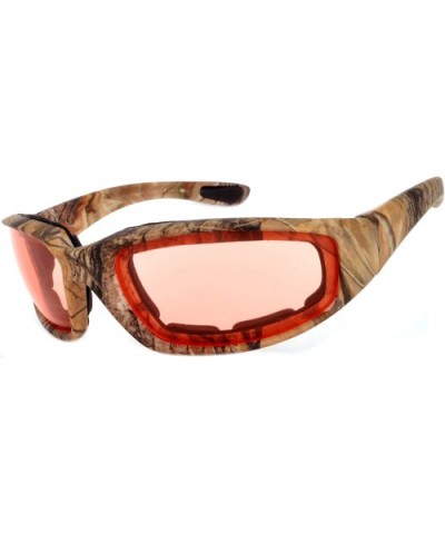 Motorcycle Camouflage Padded Foam Sport Glasses Polarized High Definition Colored Lens - Pink Lens - CK182KDQE62 $6.31 Sport