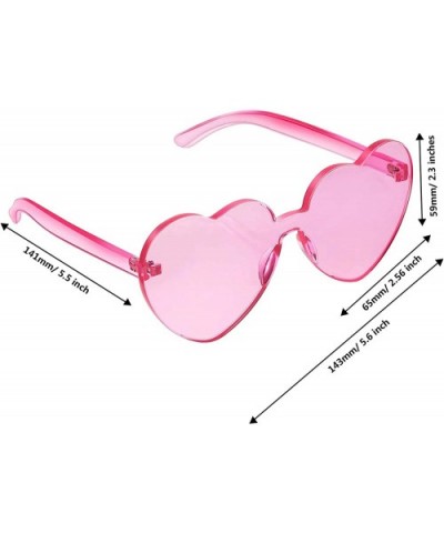 Love Heart Shape Sunglasses Transparent Party Sunglasses UV Protection Candy Color - Transparent Pink - C1199XZM6A4 $5.26 Rim...