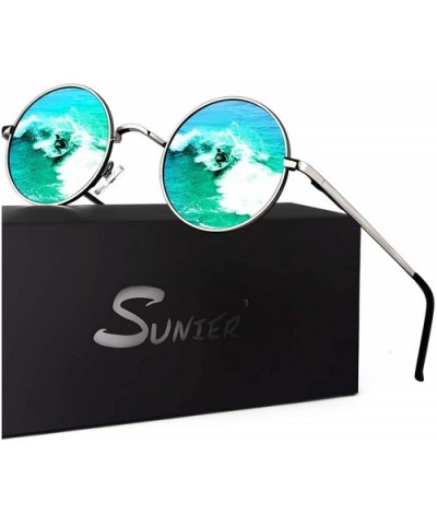 Retro Round Polarized Steampunk Sunglasses Side Shield Goggles Gothic S92-ADVANCED POLARIZED - C318NO8XLC7 $9.35 Round