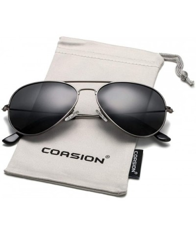 Classic Polarized Aviator Sunglasses for Men Women Mirrored UV400 Protection Lens Metal Frame - CJ18S6972H9 $8.10 Oversized