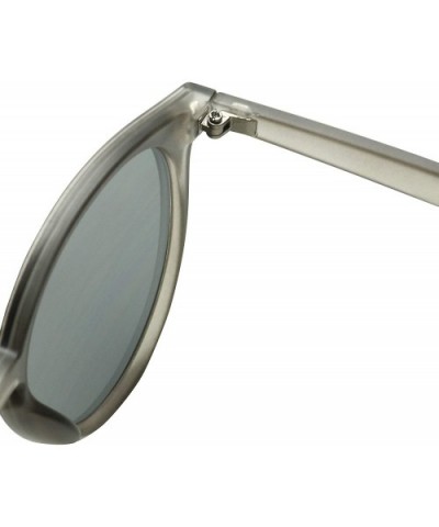 Oversized Round Cat Eye Sunglasses P3 Keyhole Bridge Retro Tinted Flat Lens Horn Rimmed Minimalist Fashion Shades - CH18XXLH5...