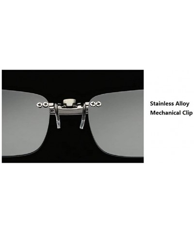 Clip-on Polarized Frameless Lens Flip Up Clip on Prescription Sunglasses - Type 6 - C718Q9T2WY5 $4.45 Rectangular