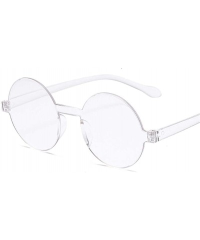 Round Frame Sunglasses Women Retro Black Yellow Sun Glasses Female Outdoor Driving - Transparent - CZ198XWHXXR $5.80 Round