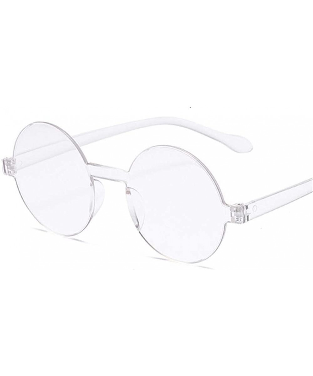 Round Frame Sunglasses Women Retro Black Yellow Sun Glasses Female Outdoor Driving - Transparent - CZ198XWHXXR $5.80 Round