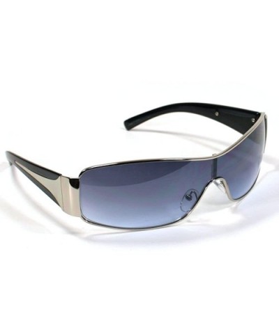 Celebrity Shield Sunglasses For Women SS3855 - Black - C611EF2BIE3 $8.50 Shield