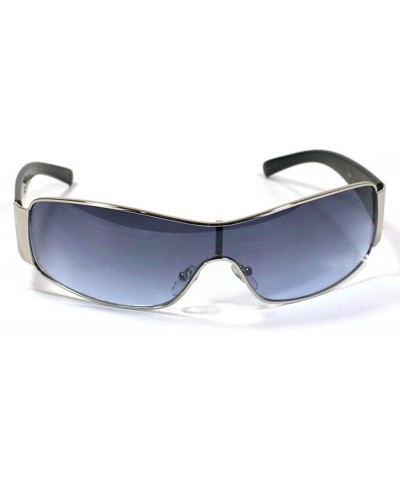 Celebrity Shield Sunglasses For Women SS3855 - Black - C611EF2BIE3 $8.50 Shield