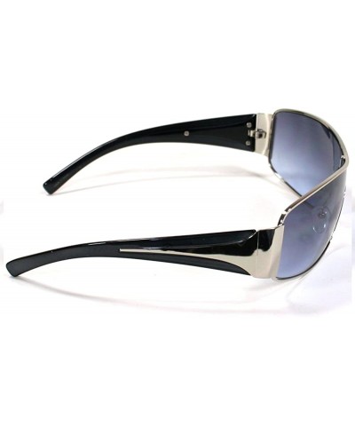 Celebrity Shield Sunglasses For Women SS3855 - Black - C611EF2BIE3 $8.50 Shield