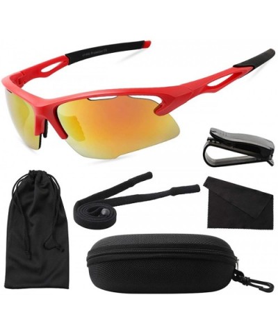 Sports Sunglasses for men women for Cycing Running Baseball MJ8020 - Red - CV18S85ZEGE $5.73 Wrap