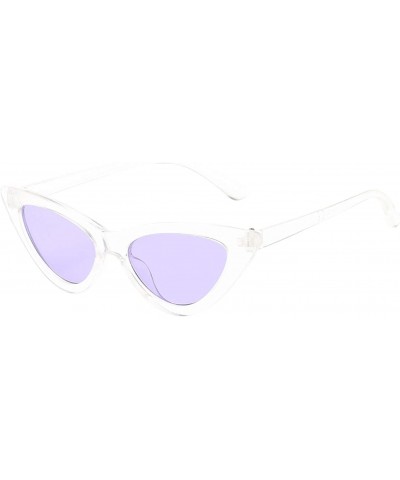 Kids Cateye Girls Sunglasses AGE 4-12 Transparent Clear Frame Giselle Pouch - Purple - CB18U2OA6C8 $5.51 Oversized