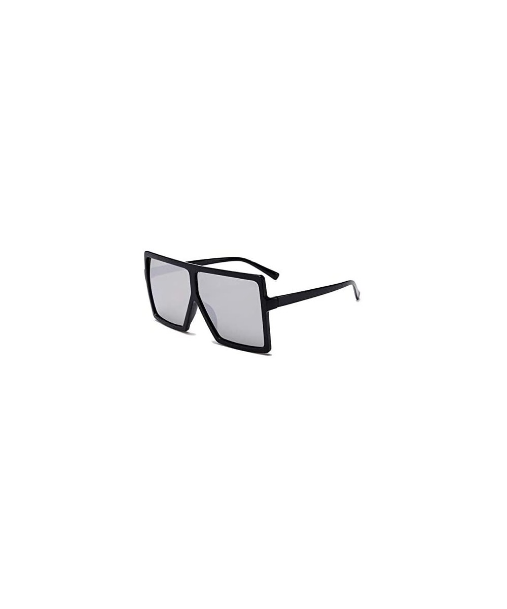 Oversized Sunglasses Fashion Glasses - C7 Black Silver - CJ198AAWECE $28.04 Square