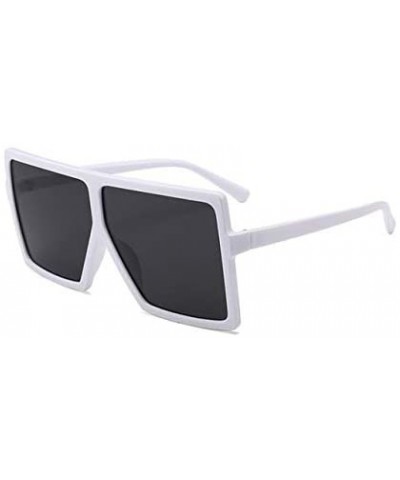 Oversized Sunglasses Fashion Glasses - C7 Black Silver - CJ198AAWECE $28.04 Square