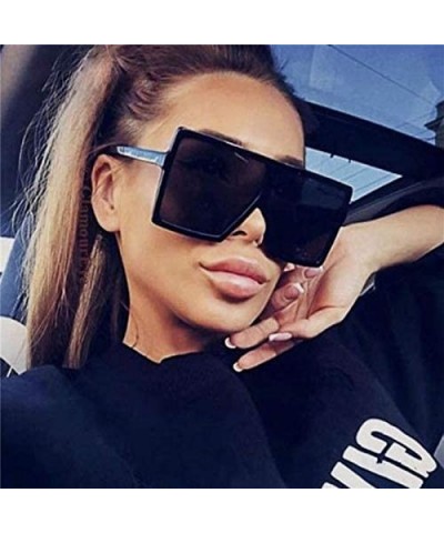 Oversized Sunglasses Fashion Glasses - C7 Black Silver - CJ198AAWECE $28.04 Square