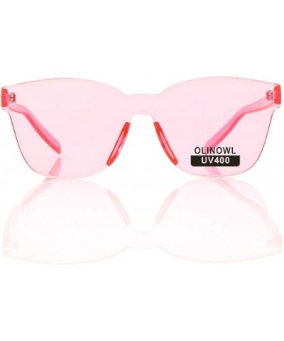 Oversized Sunglasses Transparent Eyeglasses - Pink - C018HAOWU6N $4.67 Oval