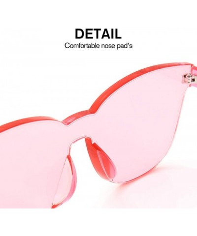 Oversized Sunglasses Transparent Eyeglasses - Pink - C018HAOWU6N $4.67 Oval