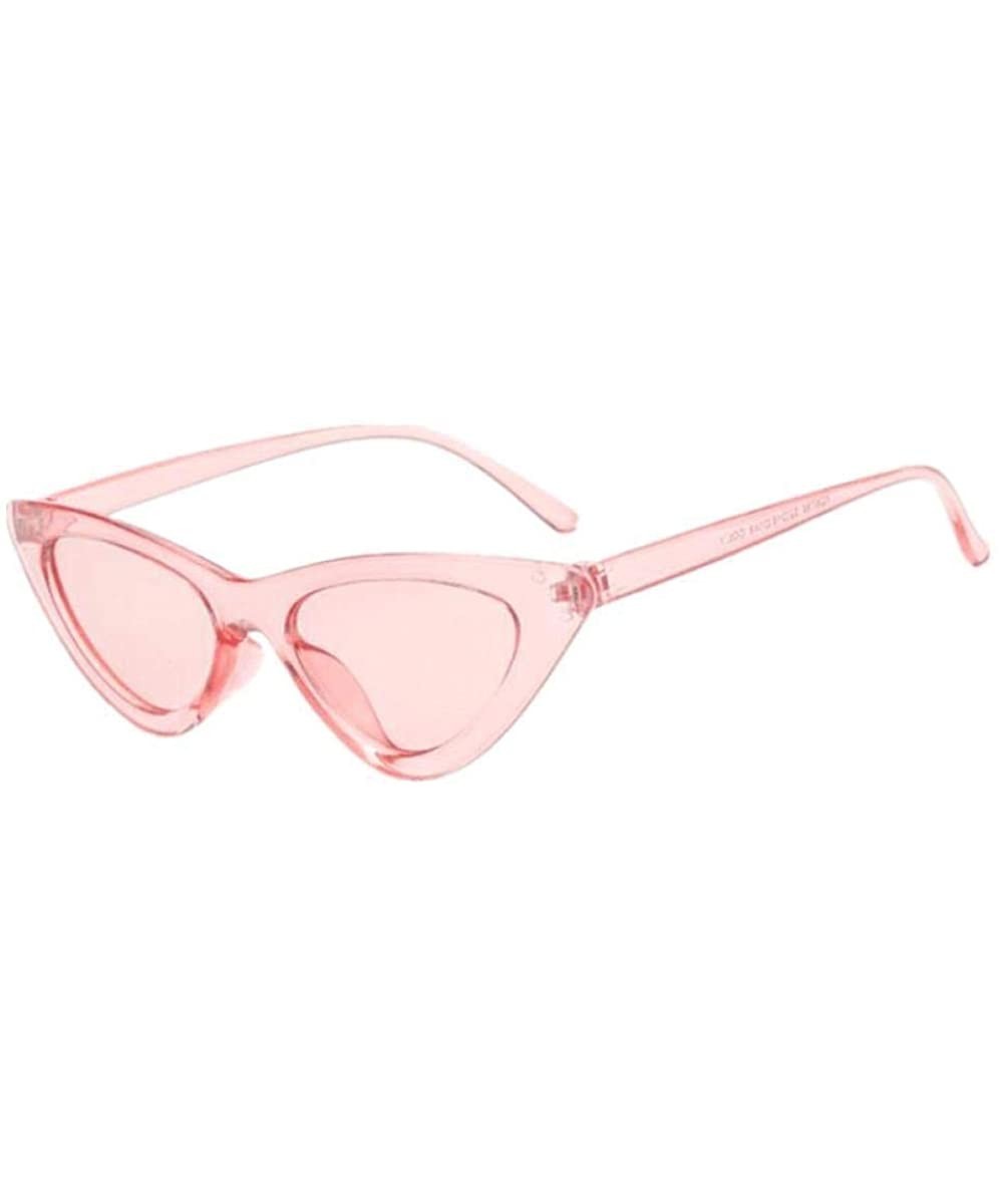 2019 New Cute Sexy Retro Cat Eye Sunglasses Women Black White Triangle Blue - Pink - C618YZUROT8 $5.91 Oversized