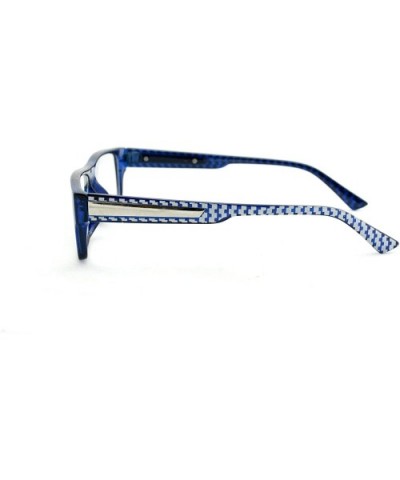 Casual Simple Squared Durable Frames Design Clear Eye Glasses Geek - Blue/Black - CD11O4D6FSR $7.61 Square