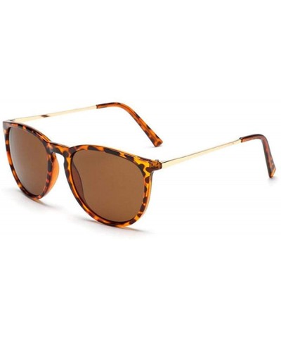 New 2019 Women Coating Sunglasses Brand Designer Men Vintage Oculos Leopard - Leopard - CT18YZWKZUU $5.69 Aviator