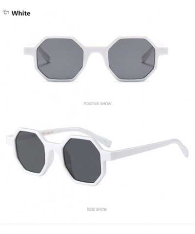 Women Sunglasses Sexy Vintage Small Frame Red 2018 Polygon Fashion - White - CA189XM258I $9.20 Square