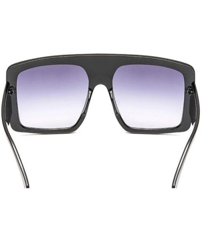 New 2019 Oversized Sunglasses Women Brand Gradient Large Frame Shades Vintage Sun Glasses - Black - CA18N7O5YX7 $6.27 Square