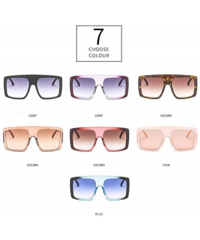 New 2019 Oversized Sunglasses Women Brand Gradient Large Frame Shades Vintage Sun Glasses - Black - CA18N7O5YX7 $6.27 Square