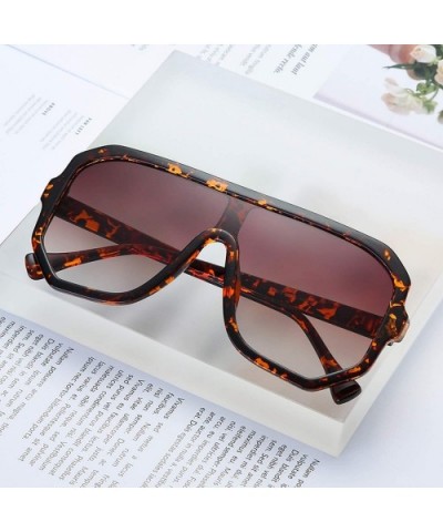 Big Square Sunglasses Women Vintage Oversized Sun Glasses Goggles Fashion Eyewear UV400 Oculos 9030 - Leopard Tea - CH197Y6M7...