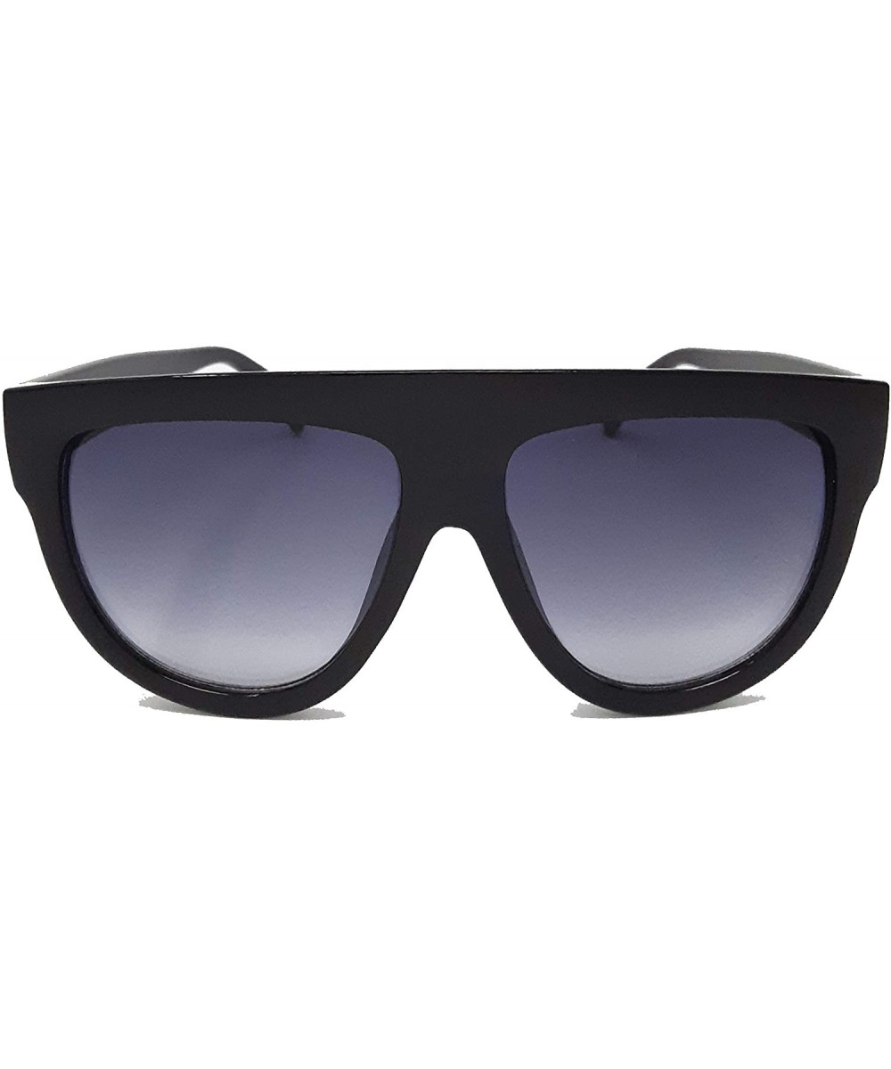 Modern Oversize Flat Top Neutral Color Flat Lens Aviator IL1026 - Black/ Black - CQ18LEKNU67 $8.12 Oversized