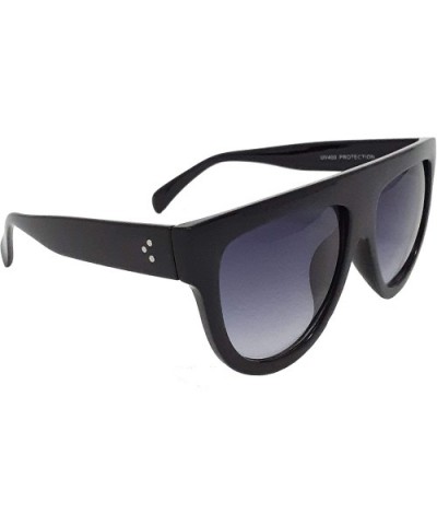 Modern Oversize Flat Top Neutral Color Flat Lens Aviator IL1026 - Black/ Black - CQ18LEKNU67 $8.12 Oversized